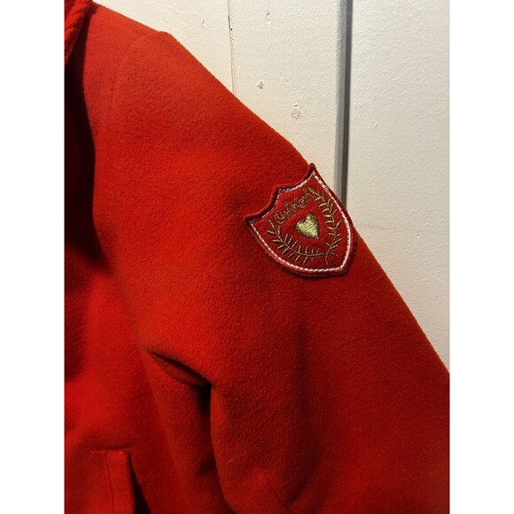 Oshkosh B’gosh Red Fleece Peacoat Lined Double Breasted Girls Size 7 - Picture 2 of 8